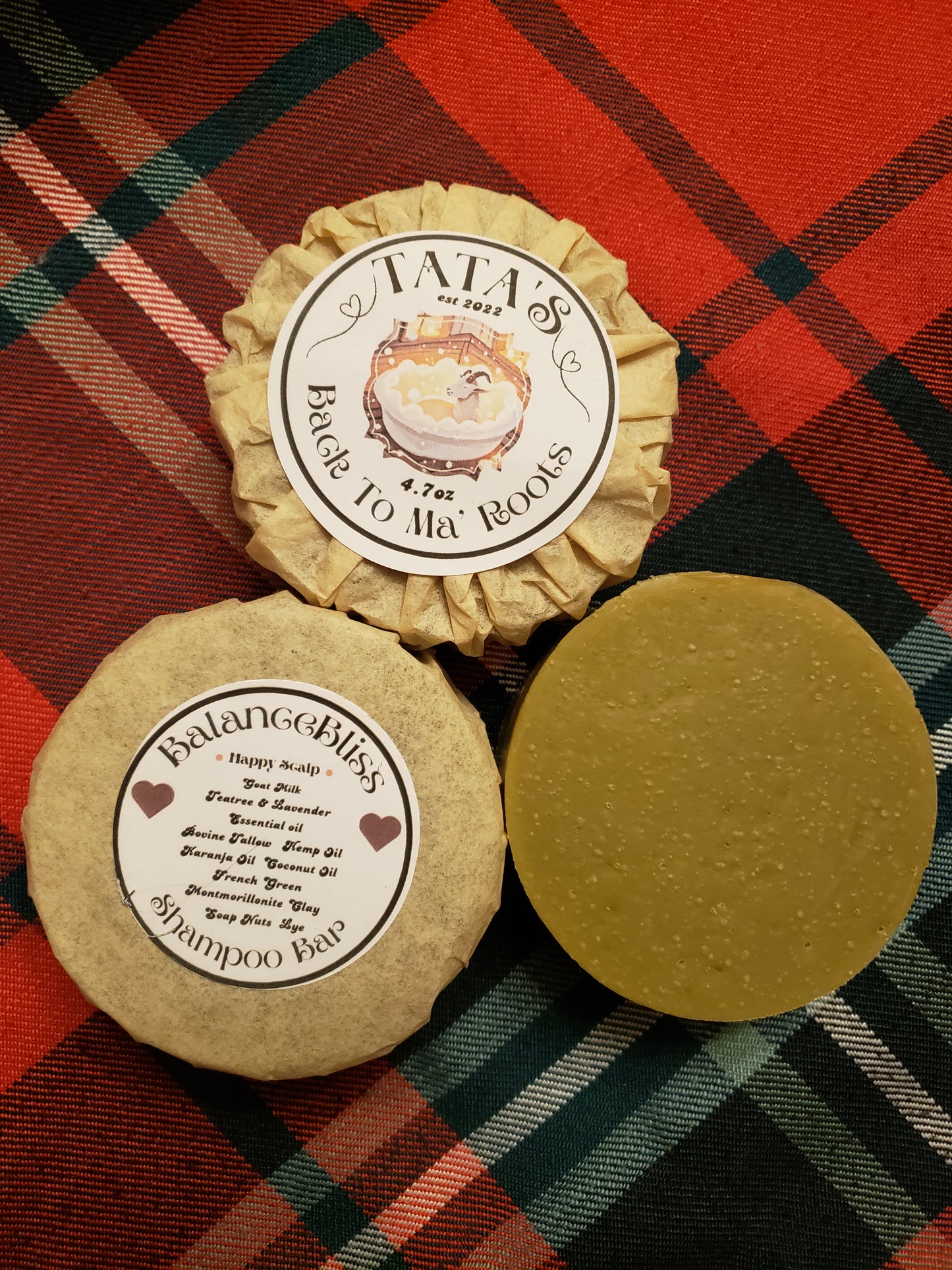 Tata's Goat Milk & Tallow Balance Bliss Shampoo Bar's ( PH Balancing, Dandruff, Oily )