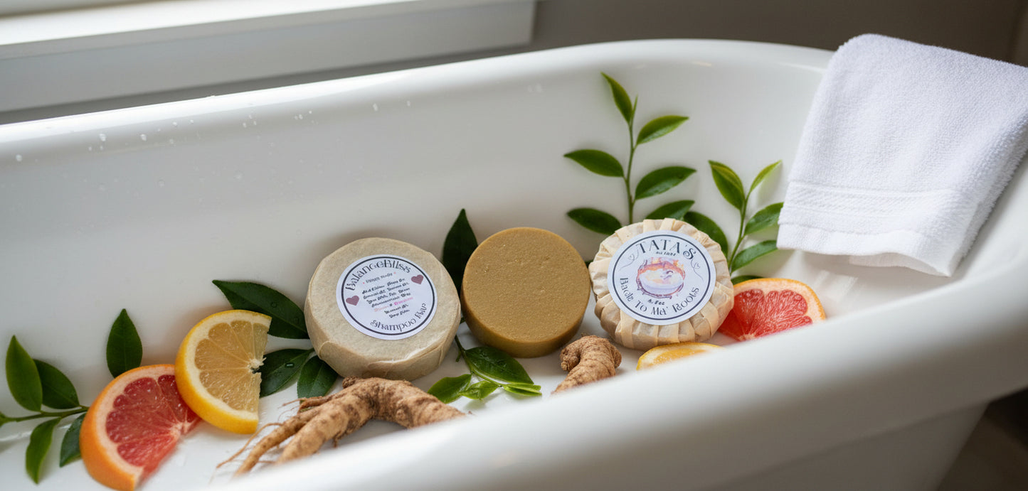 Tata's Goat Milk & Tallow Balance Bliss Shampoo Bar's ( PH Balancing, Dandruff, Oily )